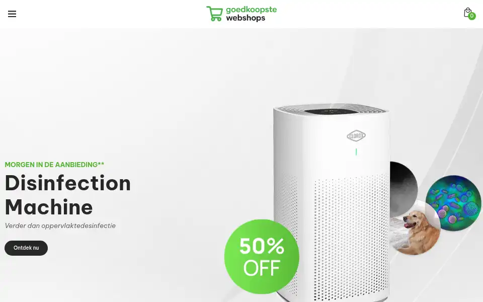 Screenshot of goedkoopstewebshops.nl