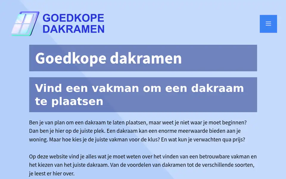 Screenshot of goedkope-dakramen.nl