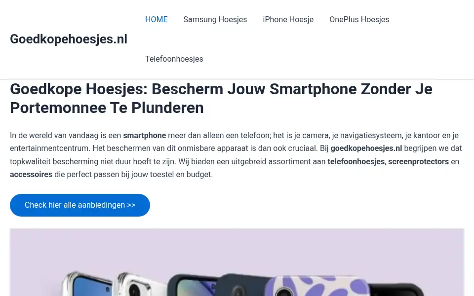 Screenshot of goedkopehoesjes.nl