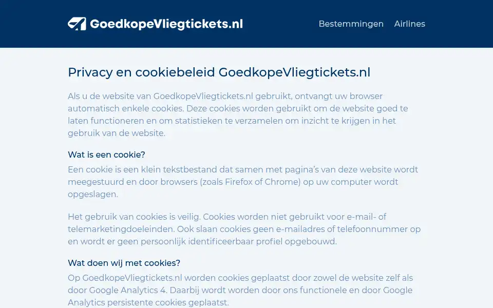 Screenshot of goedkopevliegtuigtickets.nl
