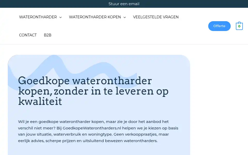Screenshot of goedkopewaterontharders.nl