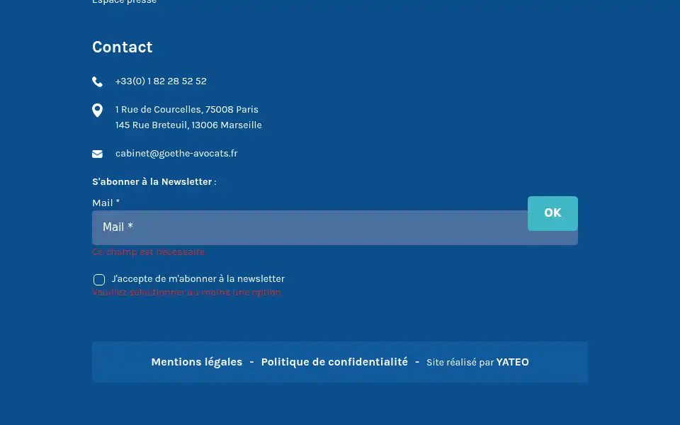 Screenshot of goethe-avocats.com