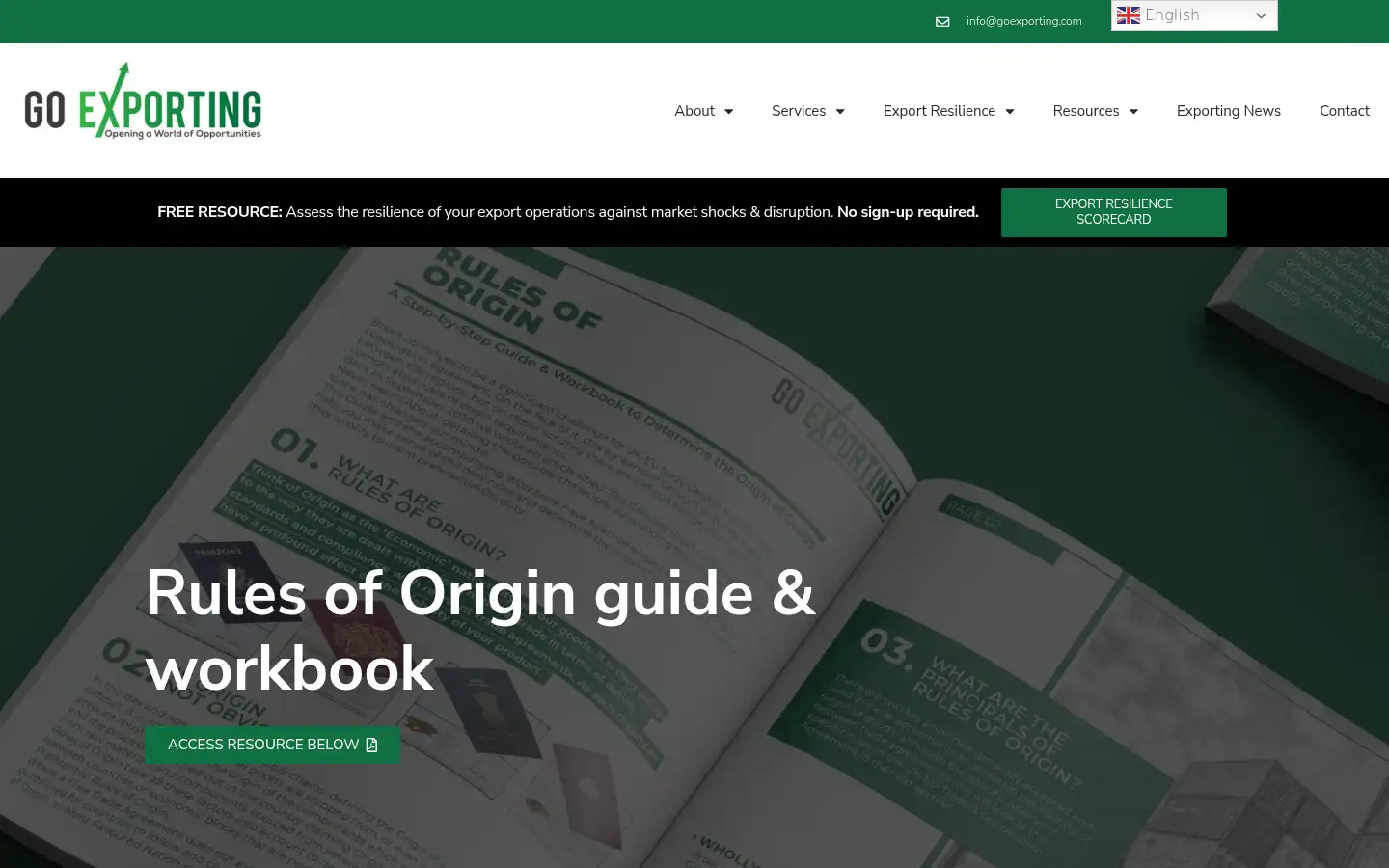 Screenshot of goexporting.com