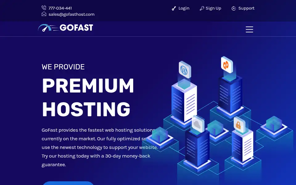 Screenshot of gofasthost.com