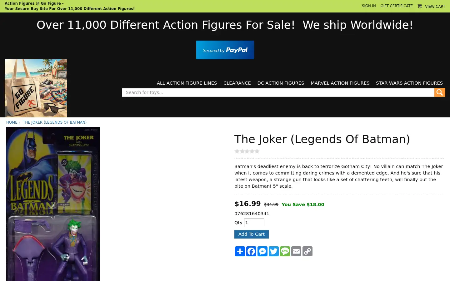 Screenshot of gofigureactionfigures.com