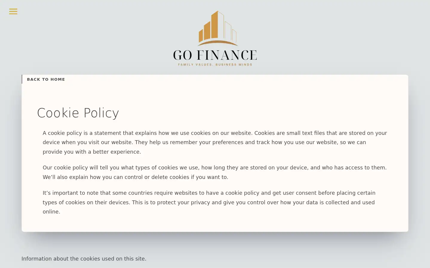Screenshot of gofinance-uk.co.uk