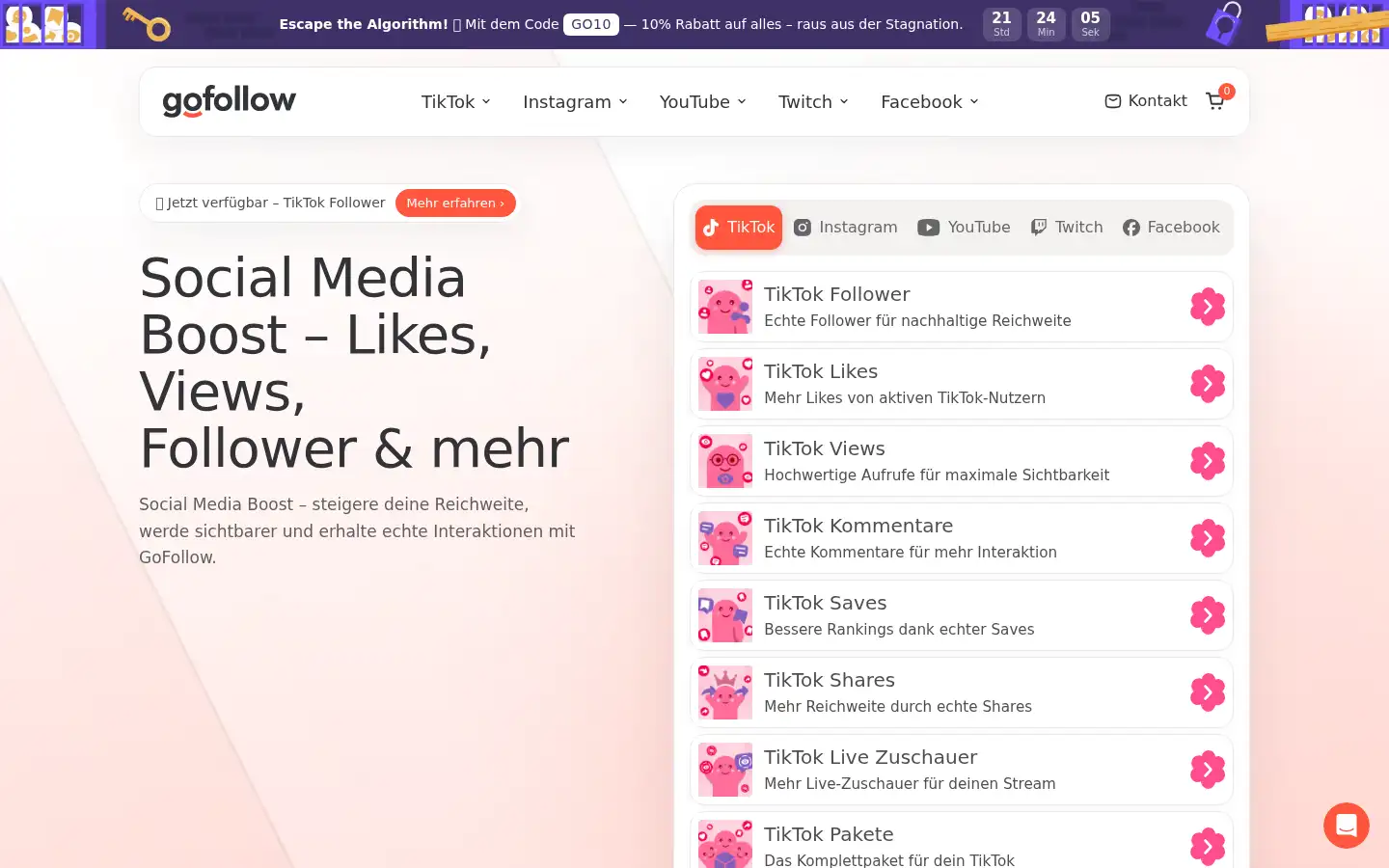 Screenshot of gofollow.de