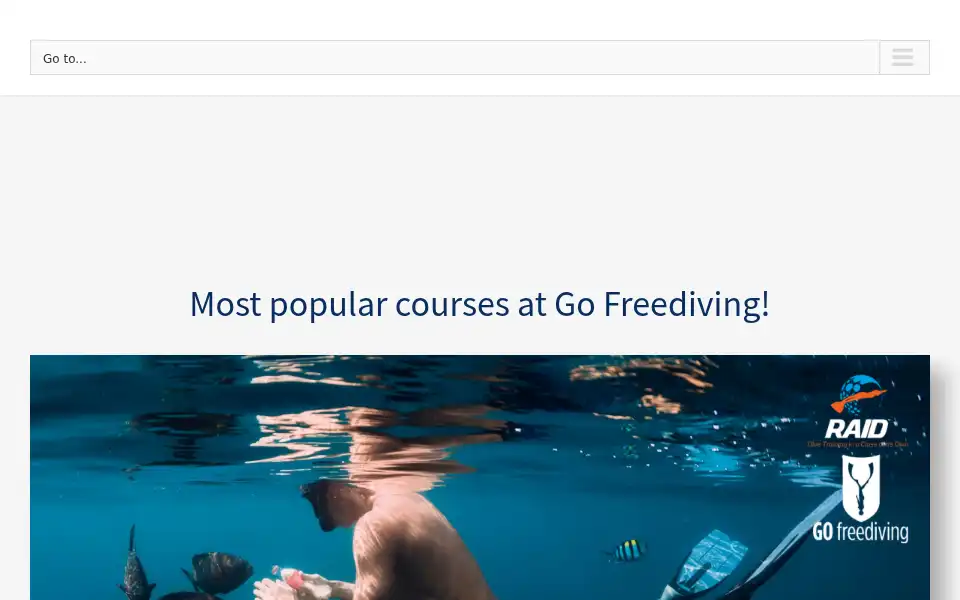 Screenshot of gofreediving.co.uk