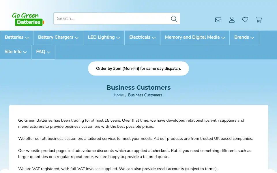 Screenshot of gogreenbatteries.co.uk