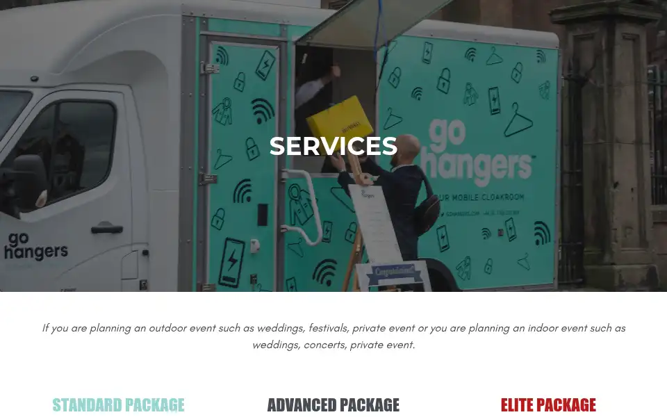Screenshot of gohangers.com