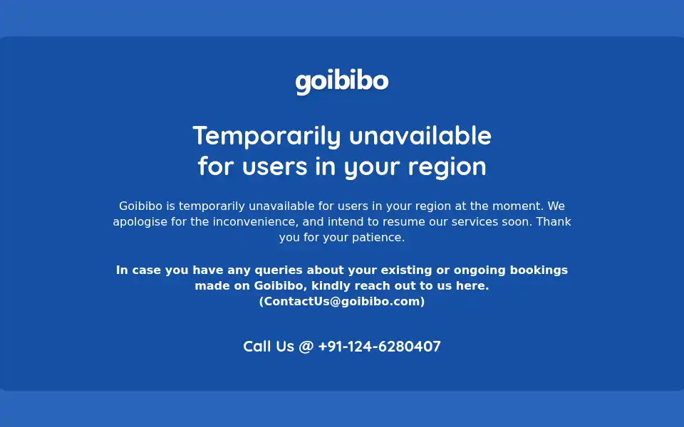 Screenshot of goibibo.in
