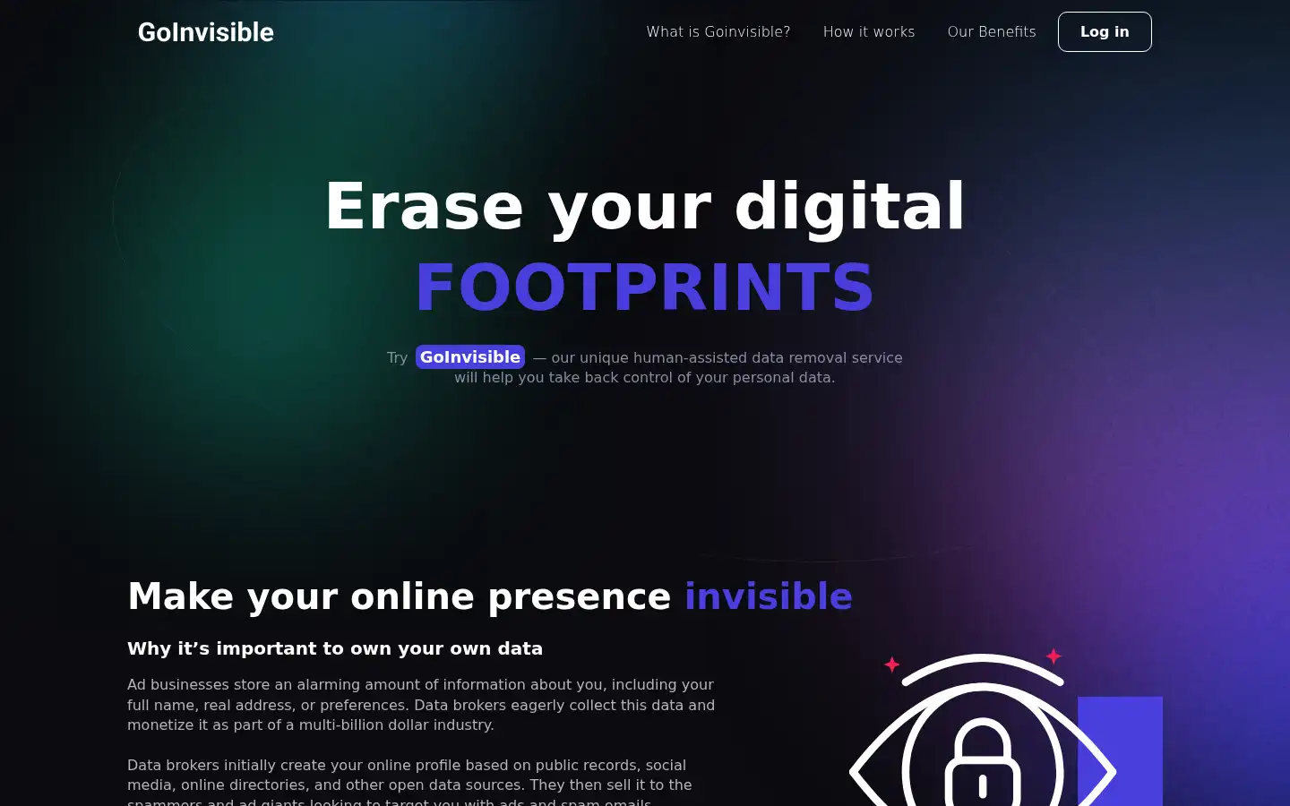 Screenshot of goinvisible.io