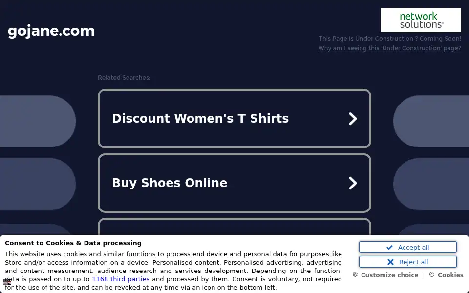 Screenshot of gojane.com