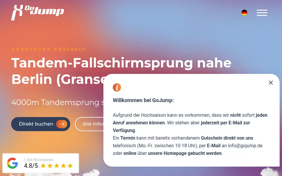 Screenshot of gojump.de