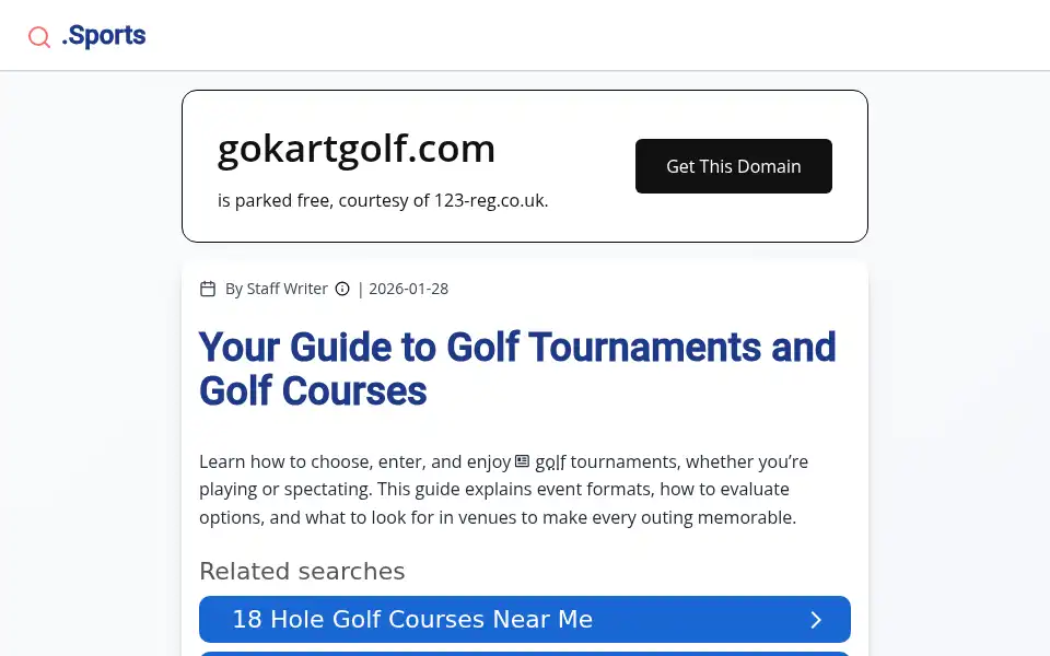Screenshot of gokartgolf.com