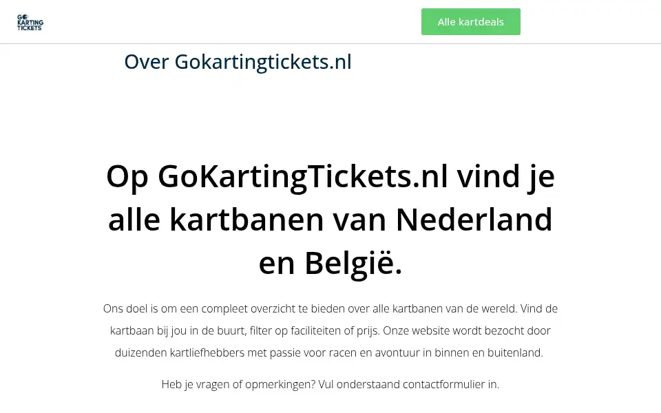 Screenshot of gokartingtickets.nl