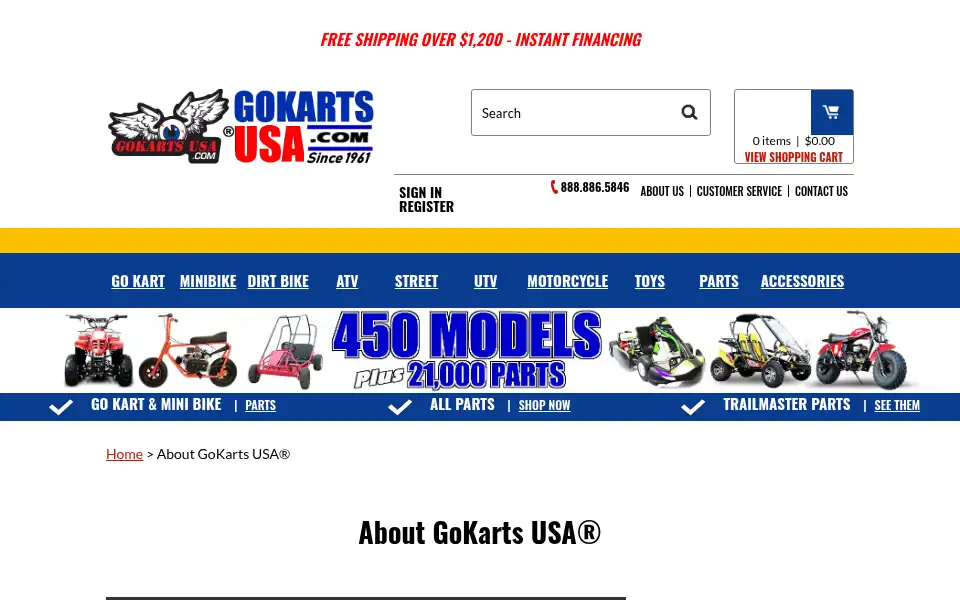 Screenshot of gokartsusa.com