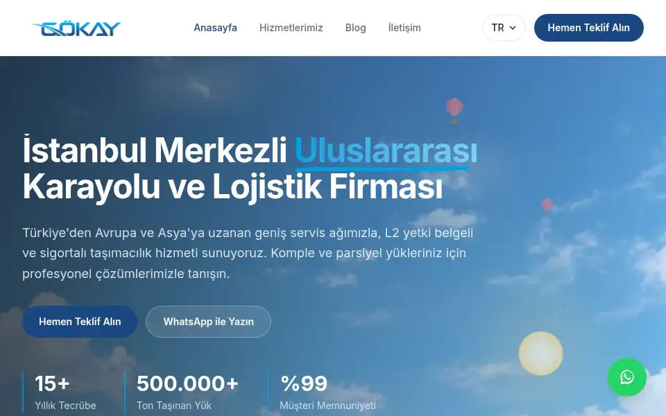 Screenshot of gokaytransport.com