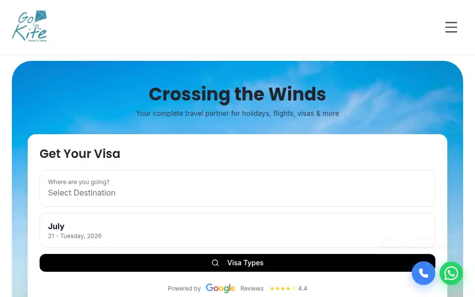 Screenshot of gokite.travel