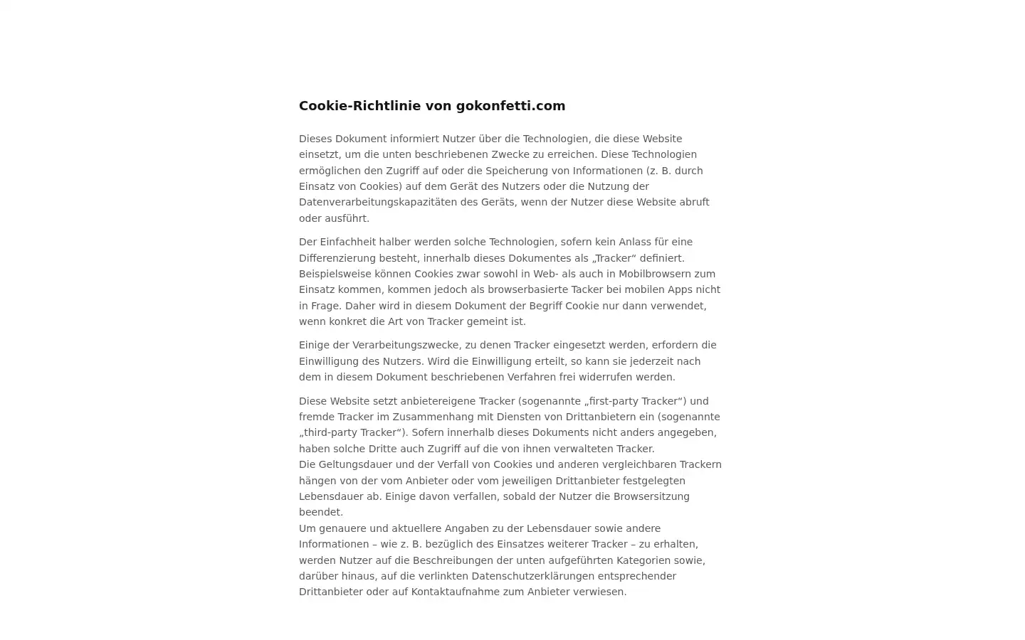 Screenshot of gokonfetti.com
