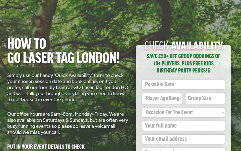 Screenshot of golasertaglondon.co.uk