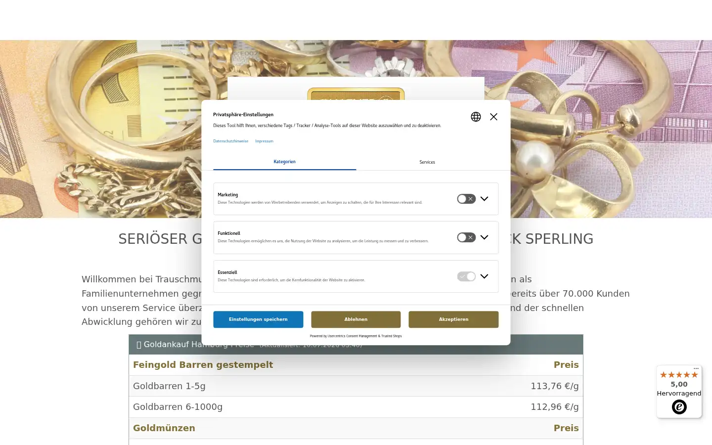 Screenshot of goldankauf-ge.de
