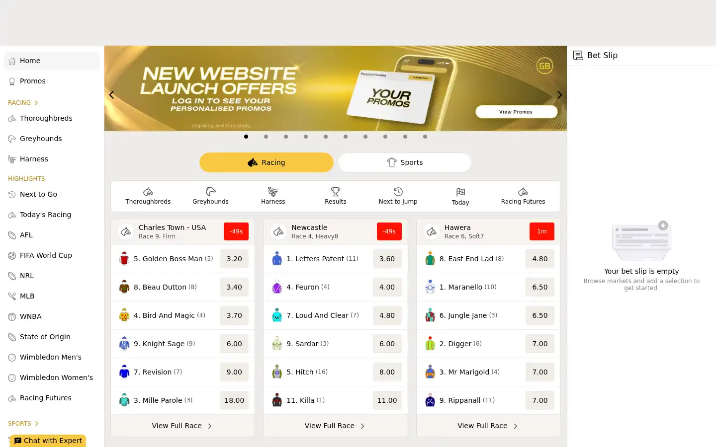 Screenshot of goldbet.com.au