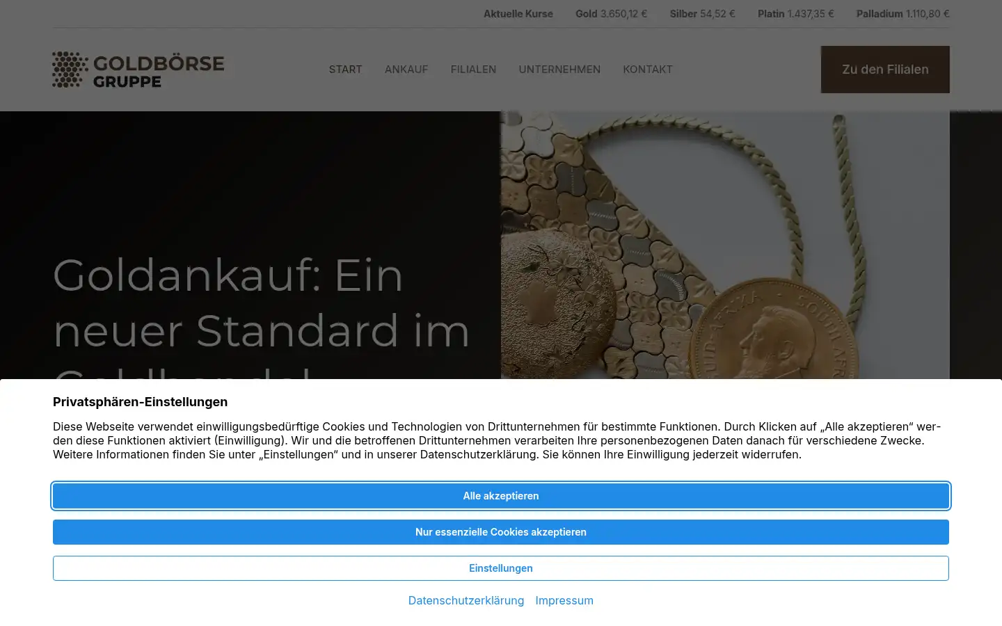 Screenshot of goldboerse-gmbh.de