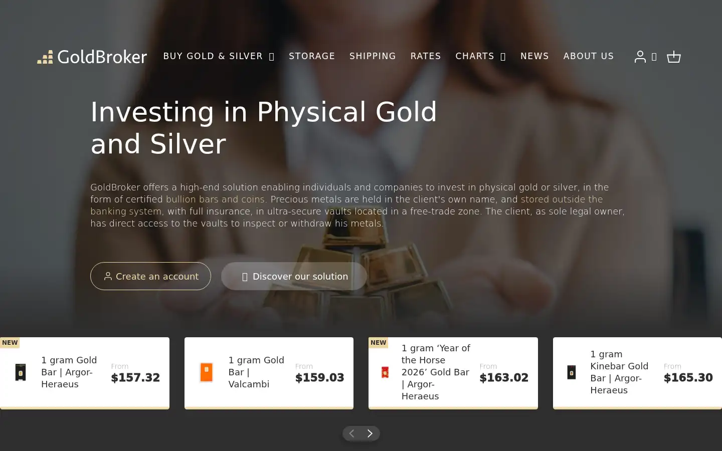 Screenshot of goldbroker.com
