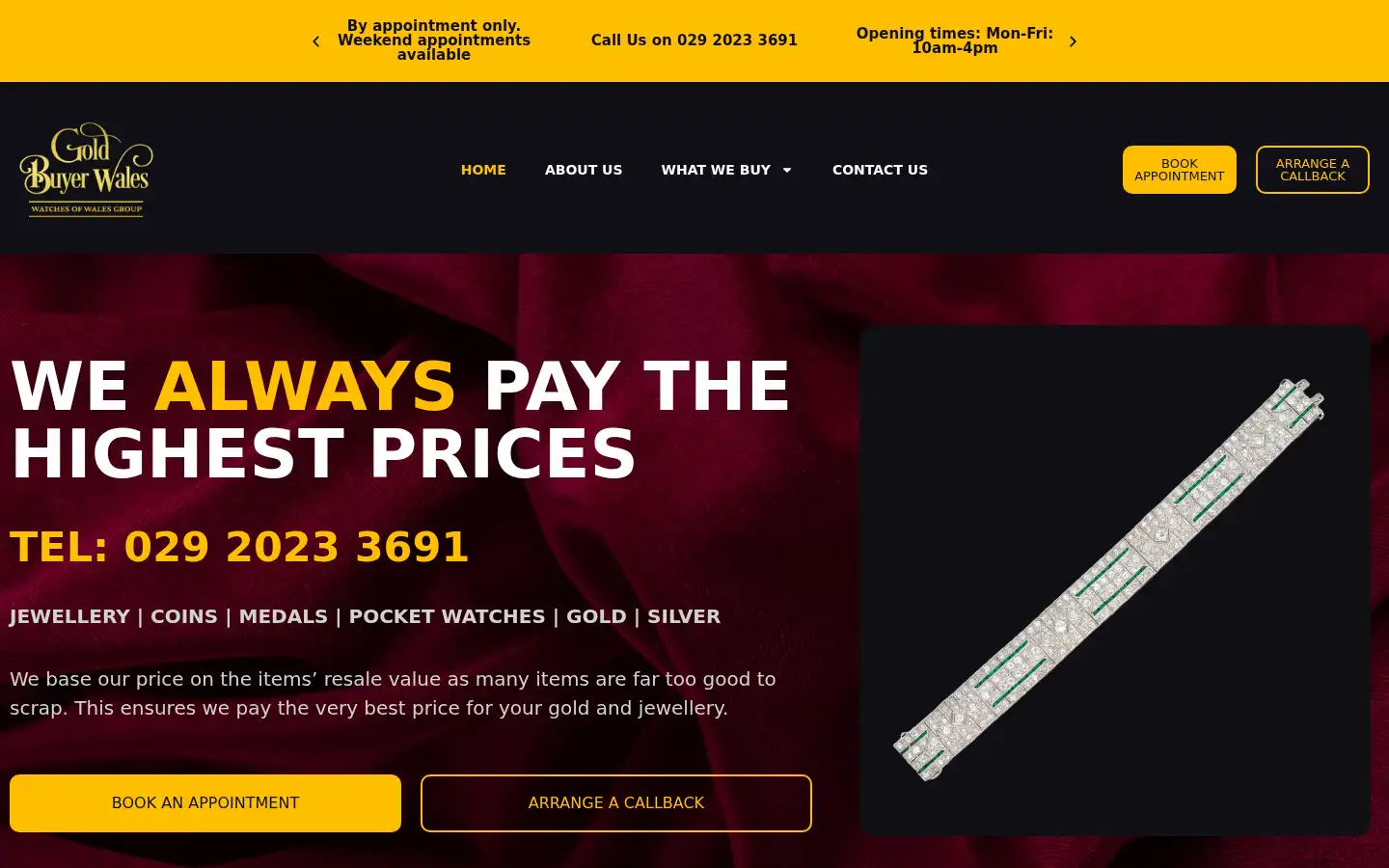 Screenshot of goldbuyerwales.co.uk