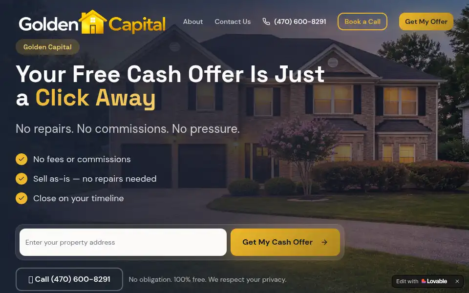 Screenshot of golden-capital.co