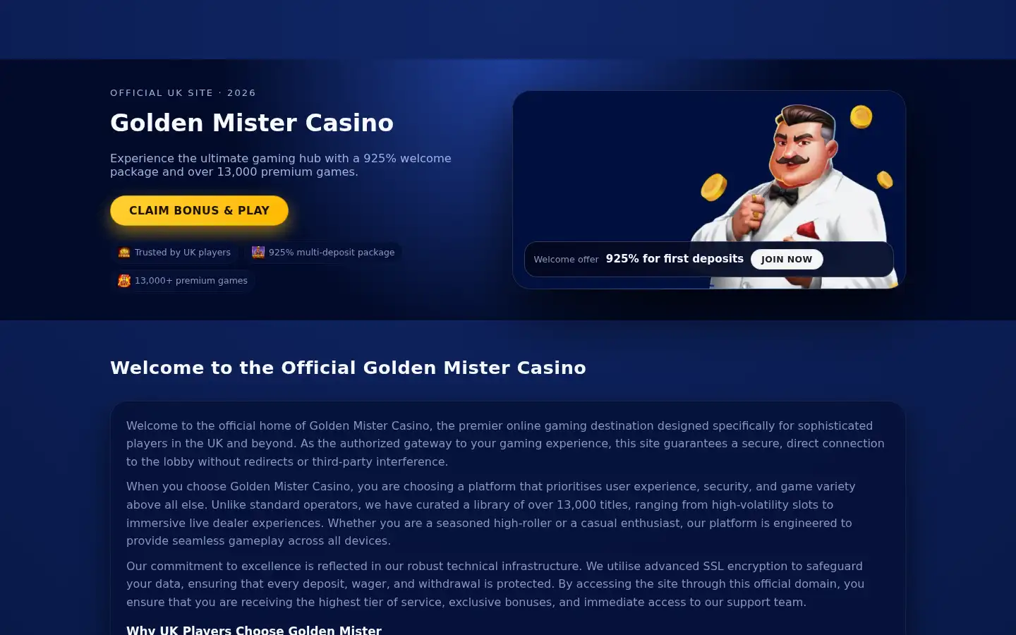 Screenshot of golden-mister.live
