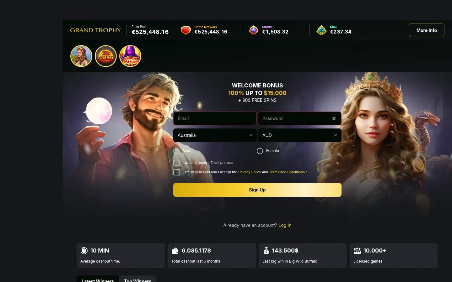 Screenshot of goldencrown-au.com