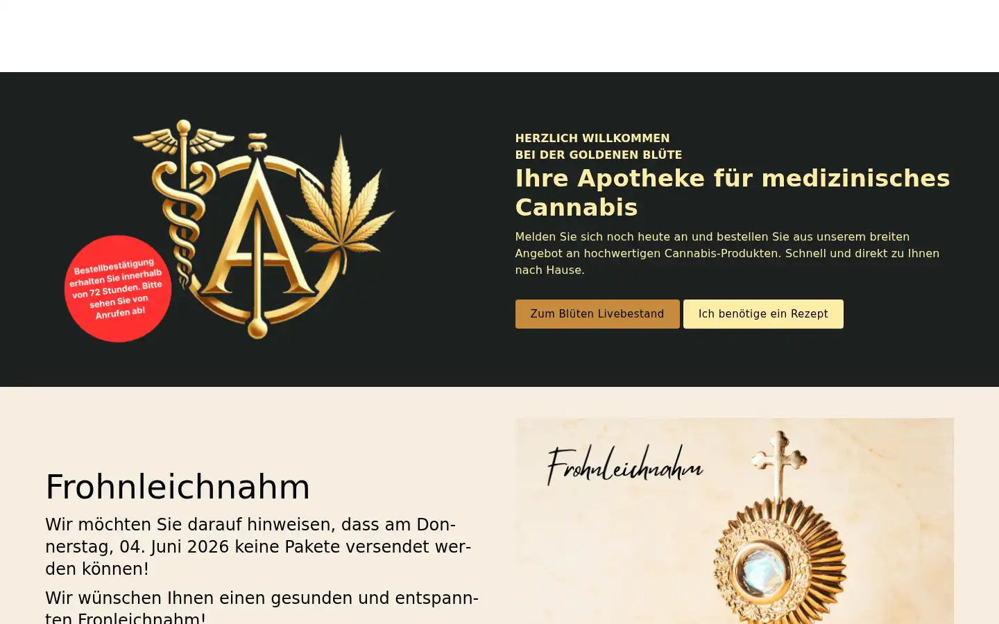 Screenshot of goldenebluete.de