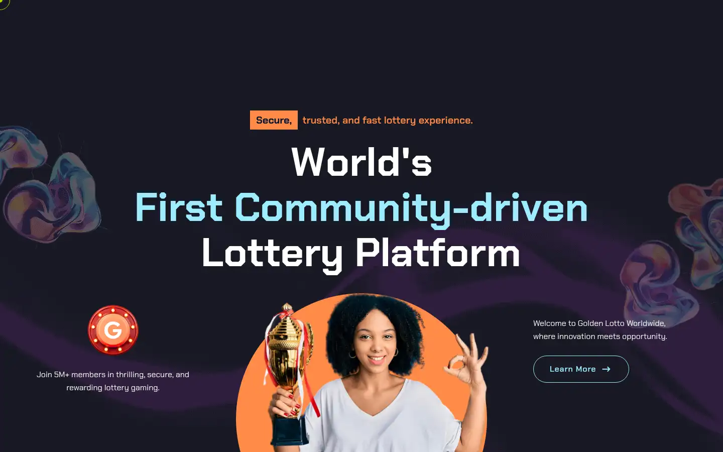 Screenshot of goldenlottoworldwide.com