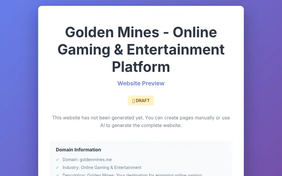 Screenshot of goldenmines.me
