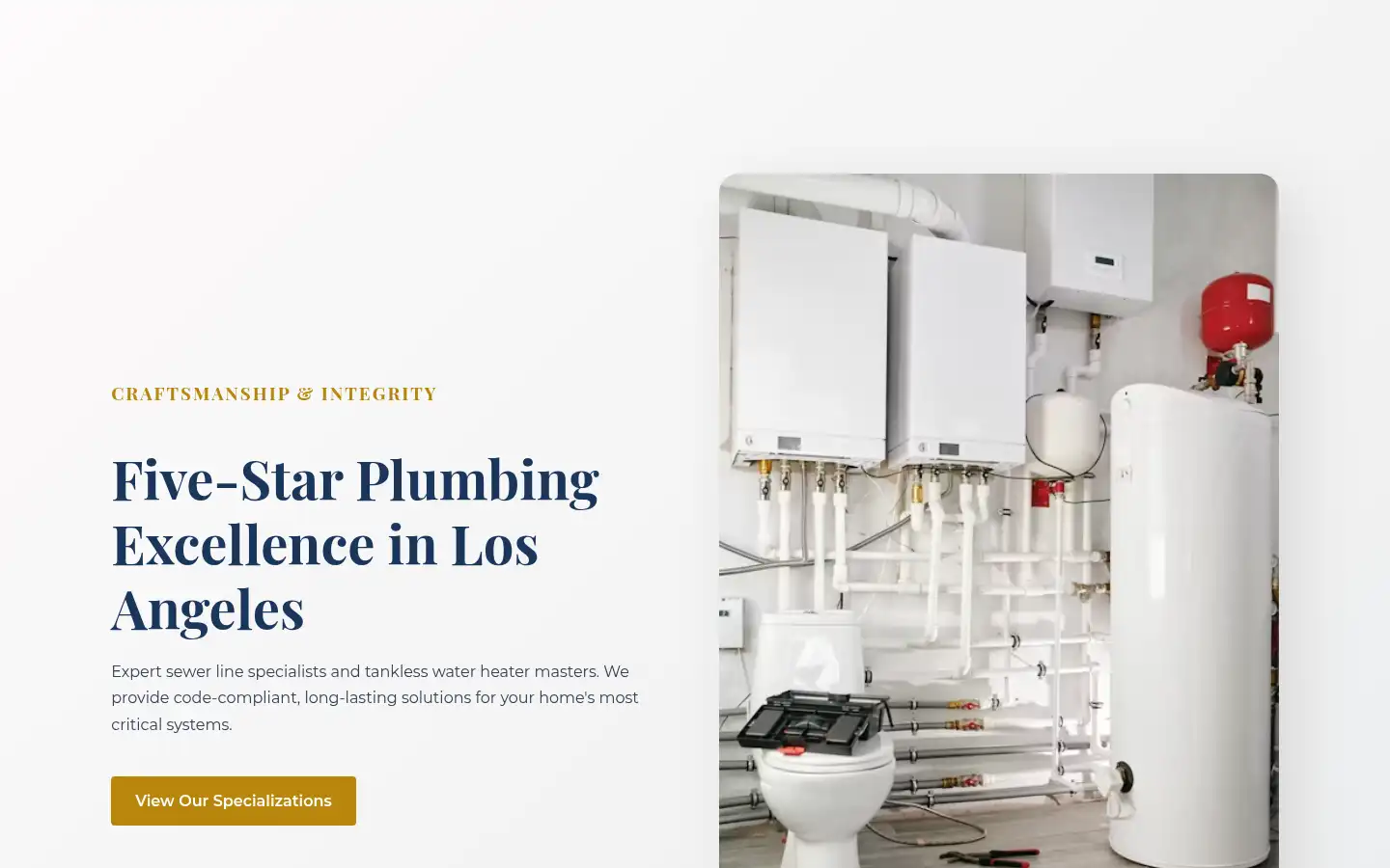 Screenshot of goldenoakplumbingservices.com