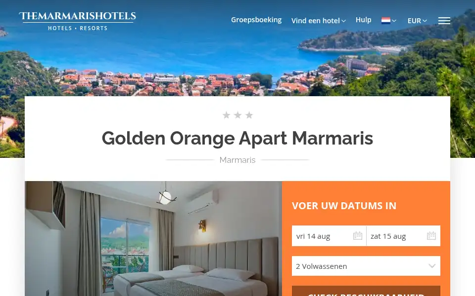 Screenshot of goldenorangeapart.themarmarishotels.com