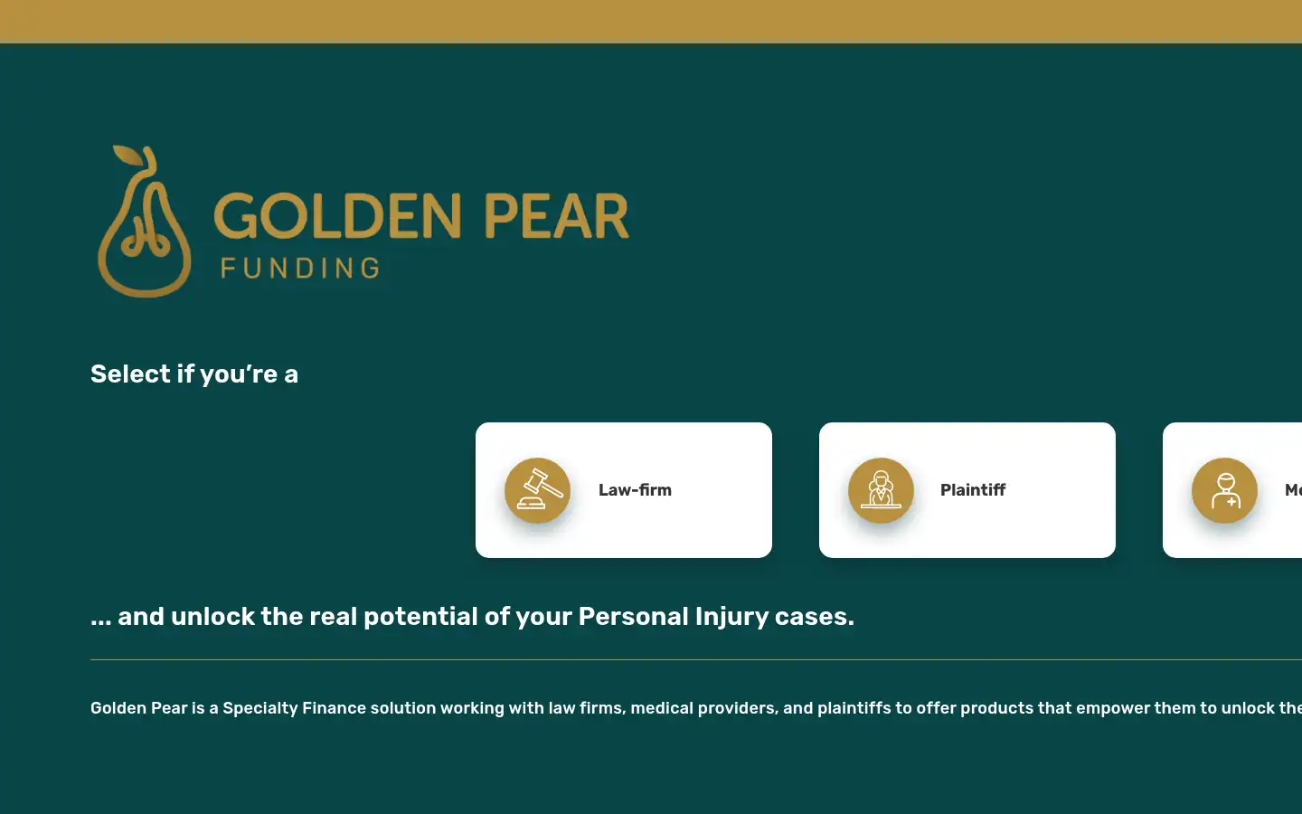 Screenshot of goldenpearfunding.com
