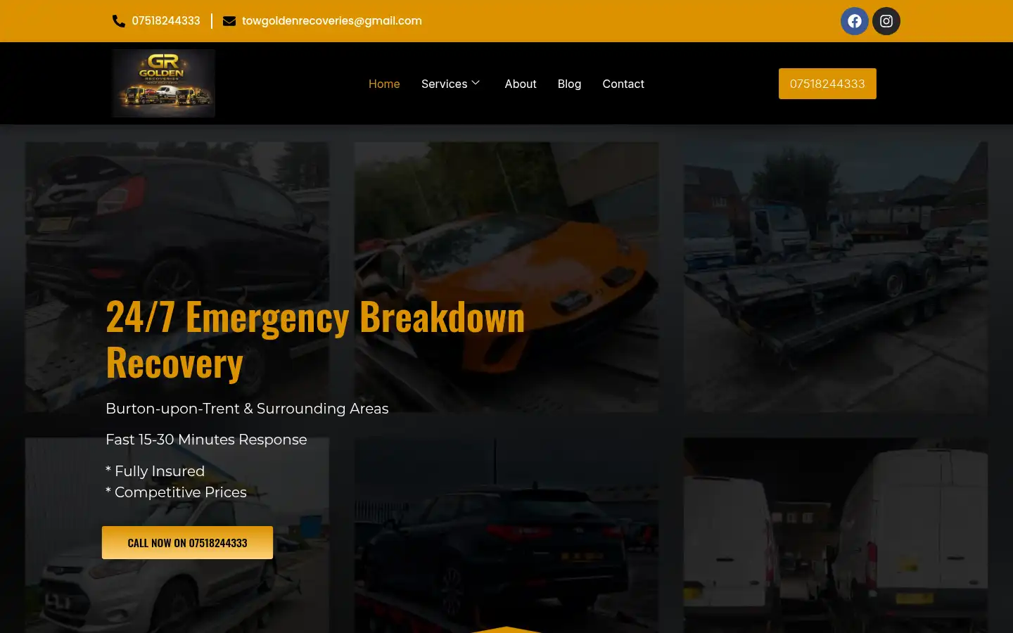 Screenshot of goldenrecoveries.com
