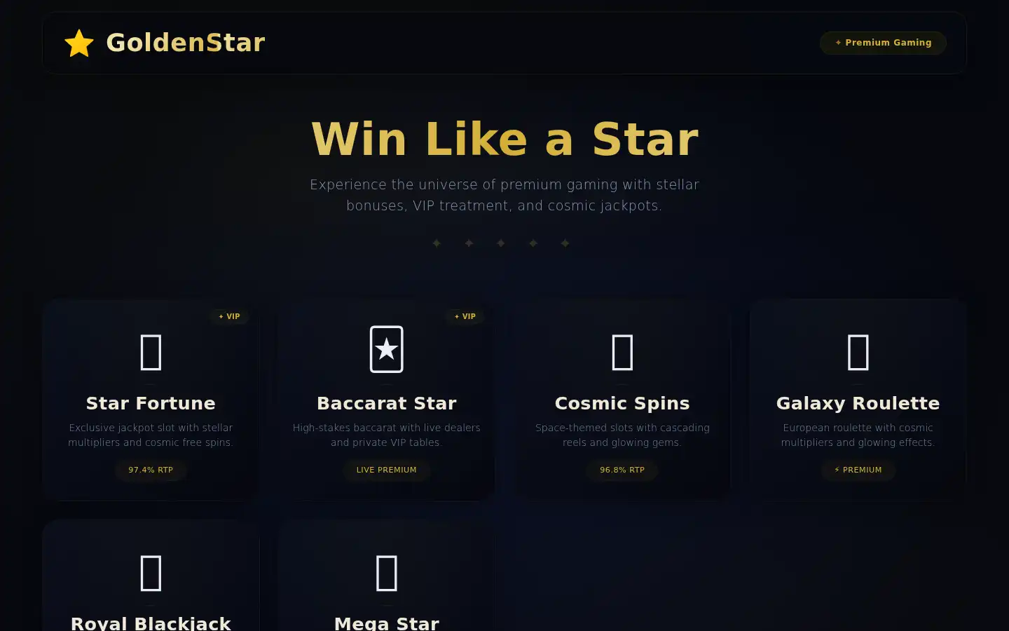Screenshot of goldenstar-casino-au.com