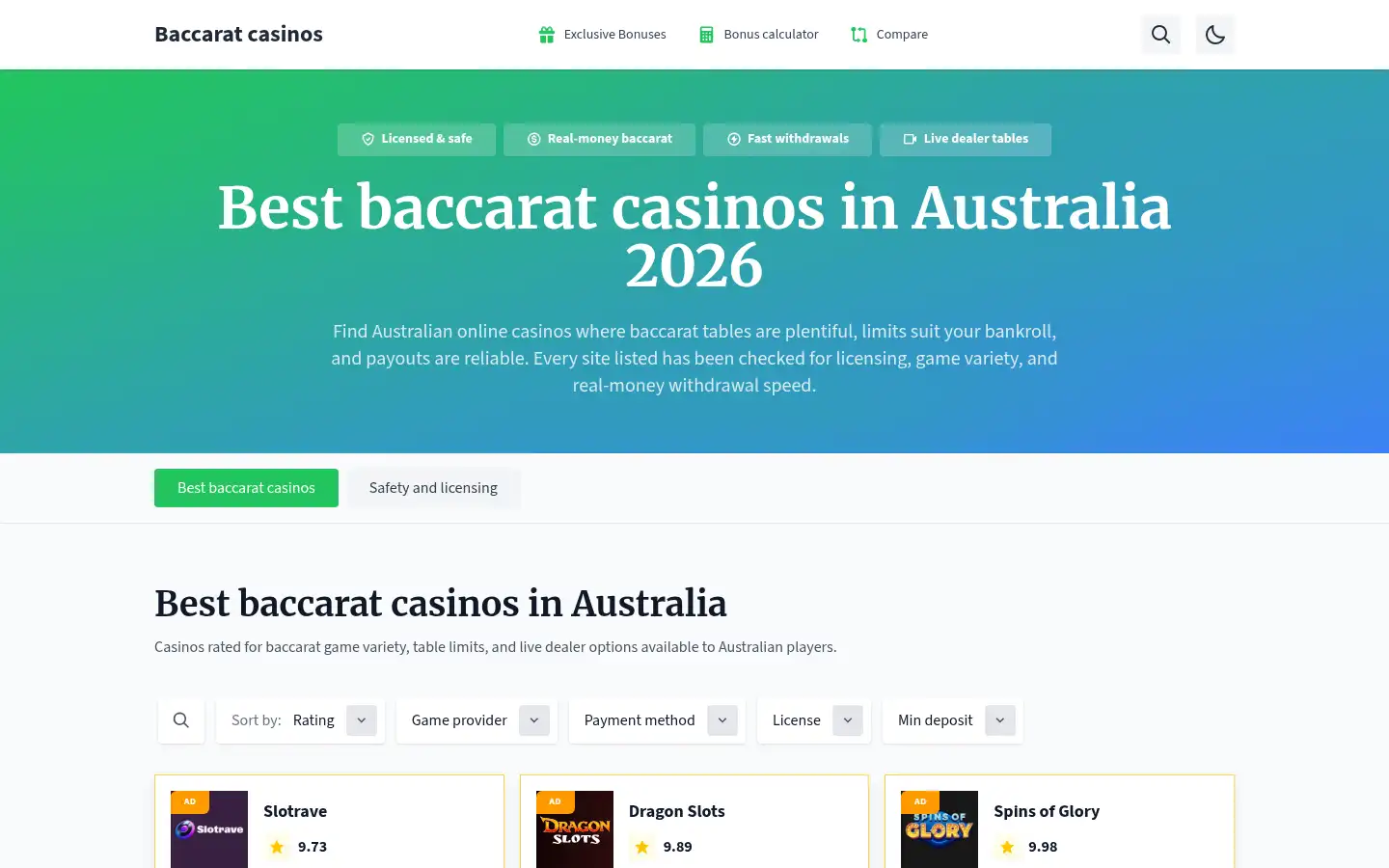 Screenshot of goldentableaus.net