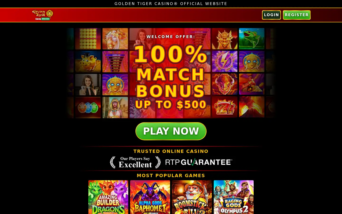 Screenshot of goldentiger.casino