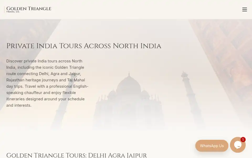 Screenshot of goldentriangletravelco.com