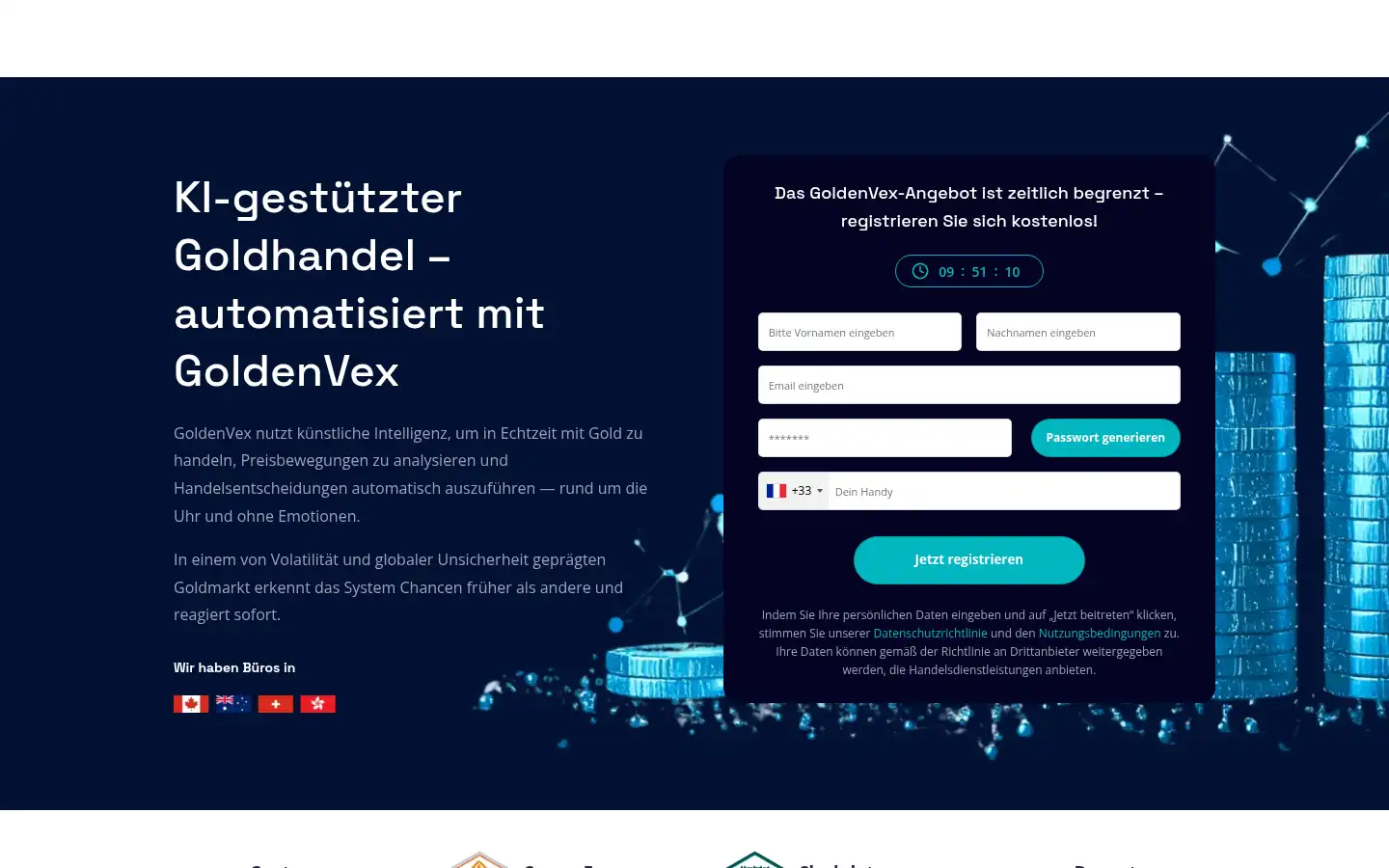Screenshot of goldenvex.com