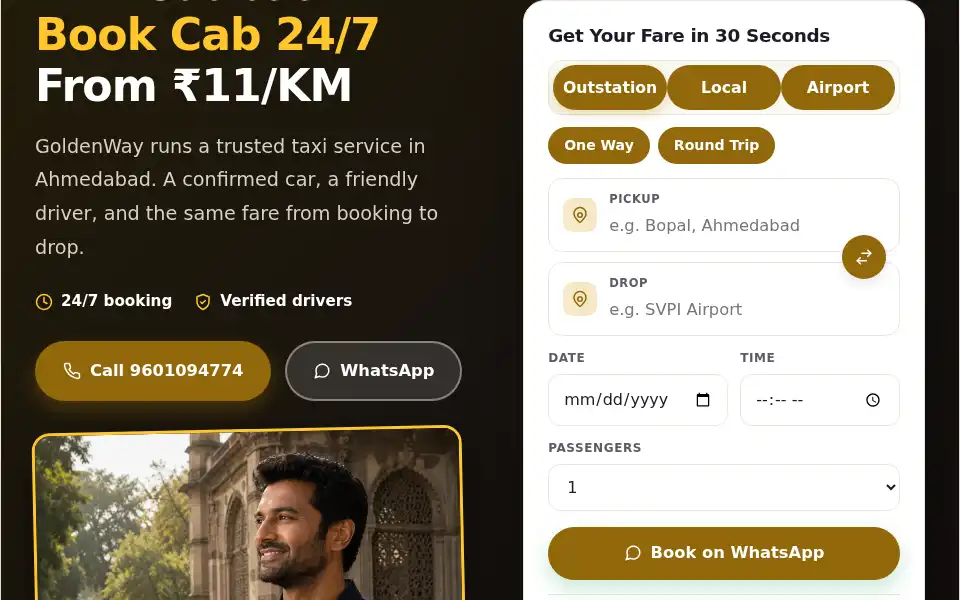 Screenshot of goldenwaytaxi.com