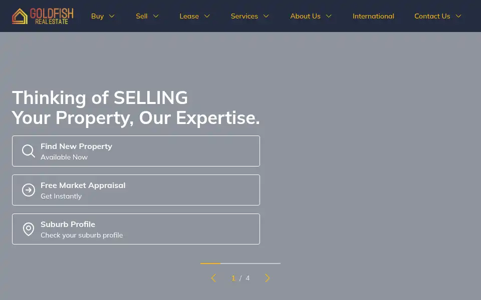 Screenshot of goldfishre.com.au
