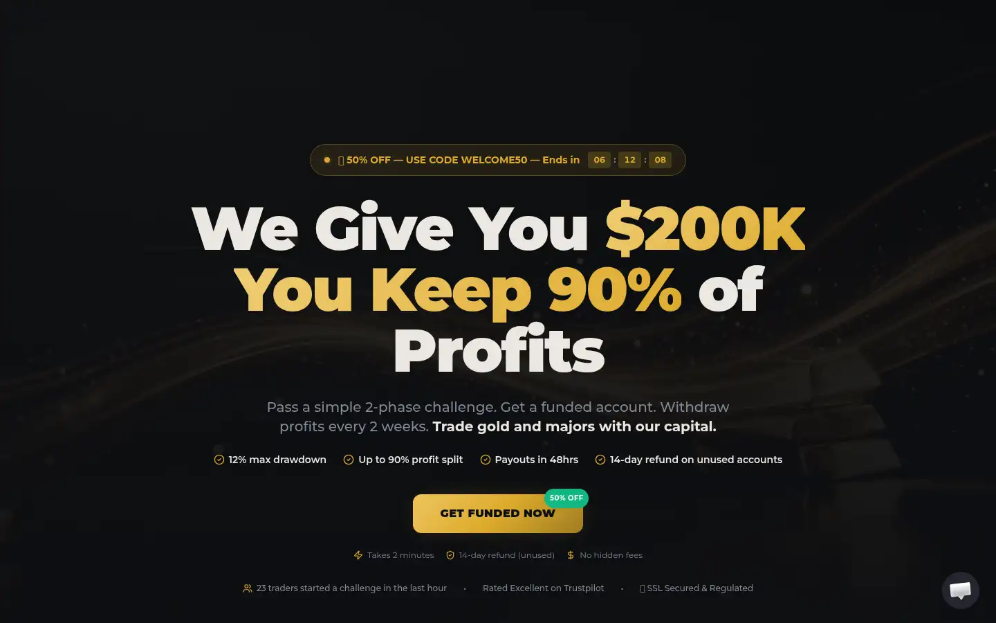 Screenshot of goldfunding.io