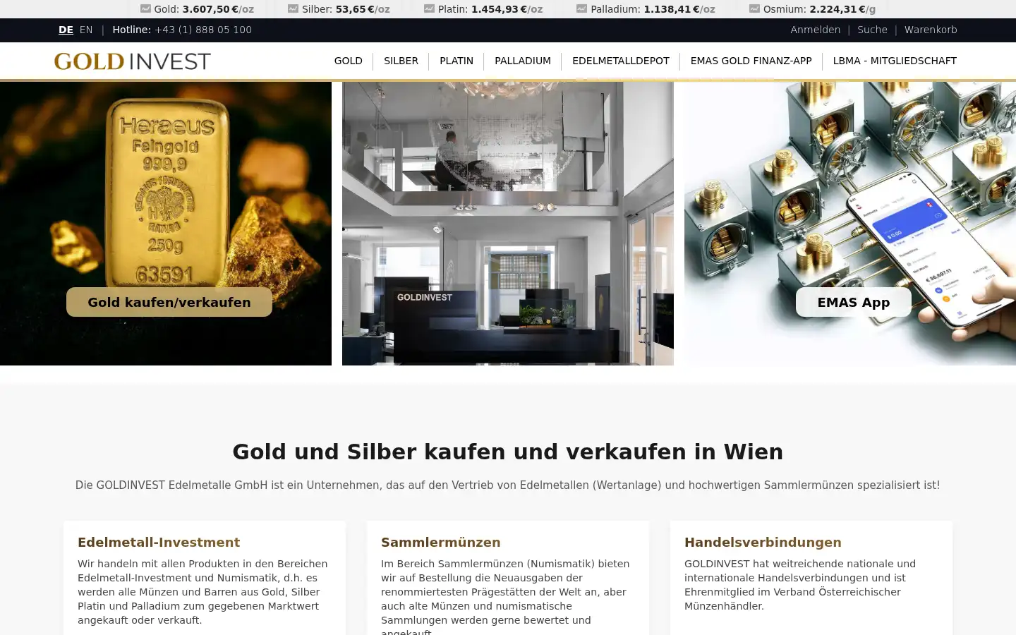 Screenshot of goldinvest.at
