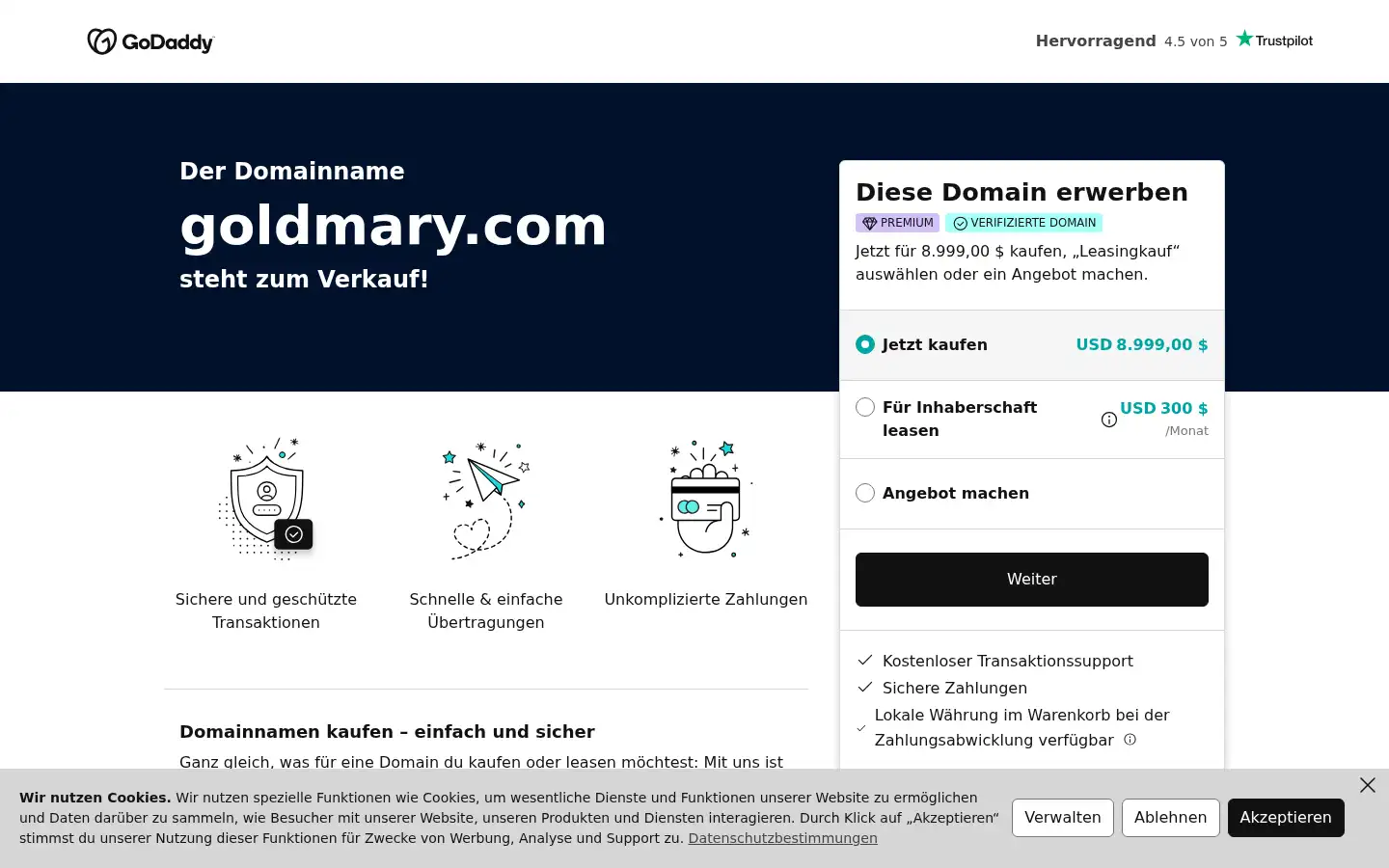 Screenshot of goldmary.com